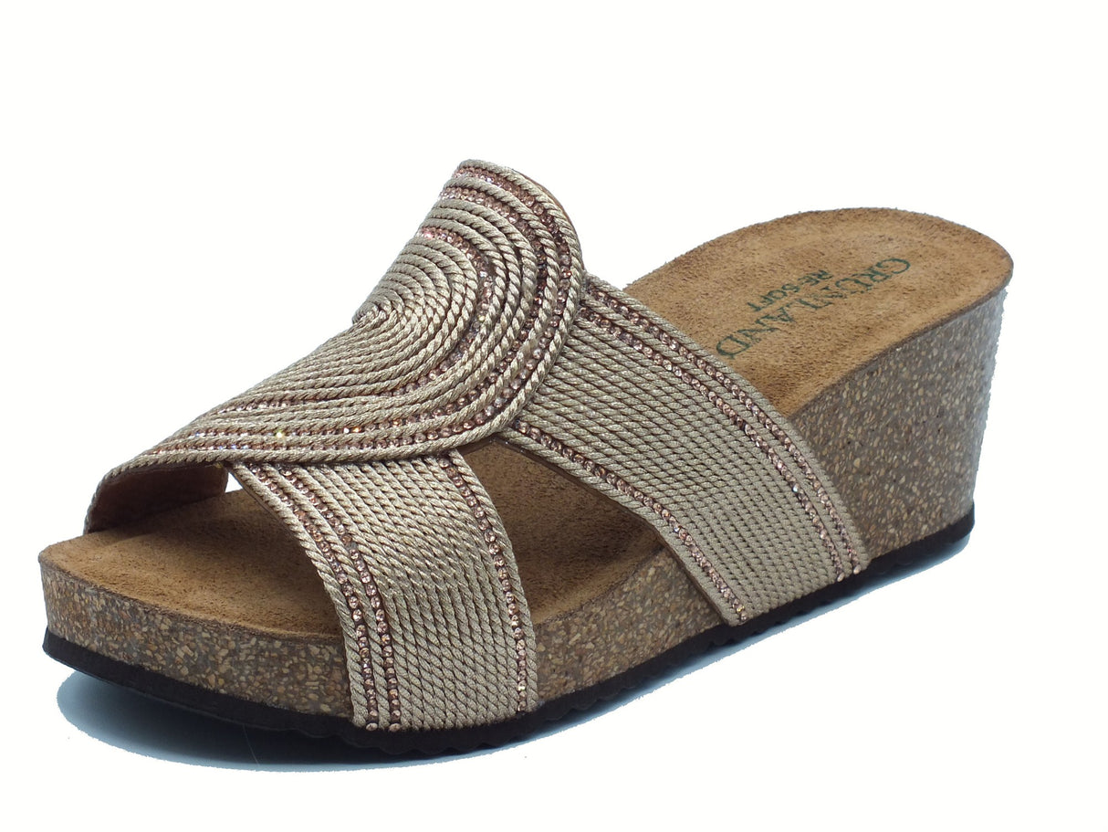 Grunland Grunland ERSI CB0820 Cipria Sandali scalsati per Donna in sintetico rosa zeppa alta Cipria