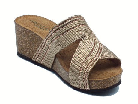 Grunland Grunland ERSI CB0820 Cipria Sandali scalsati per Donna in sintetico rosa zeppa alta Cipria