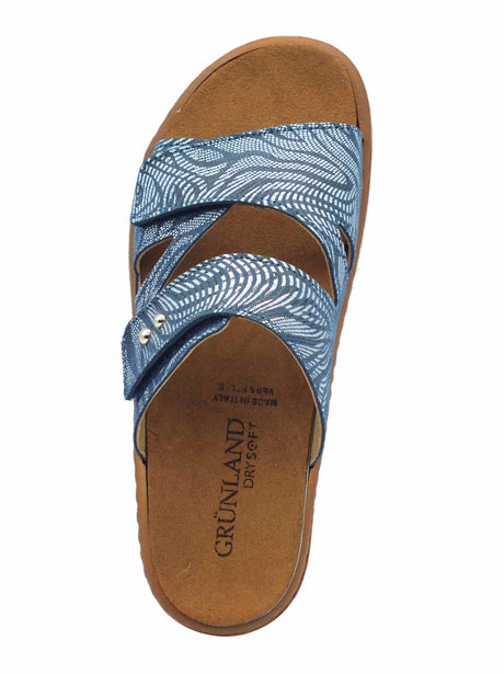 Grunland Grunland MOLL CE0455 Blu Multi Sandali confort per Donna in pelle con doppia chiusura a strappo Blu Multi