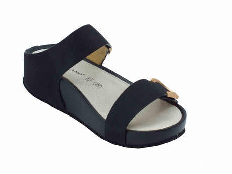 Grunland Grunland DIRA CI2577 Nero Sandali confort per Donna in pelle doppia chiusura a strappo Nero