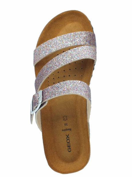Geox Geox D551AA Sthellae Multicolor Sandali zeppa bassa per Donna in glitter Multicolor