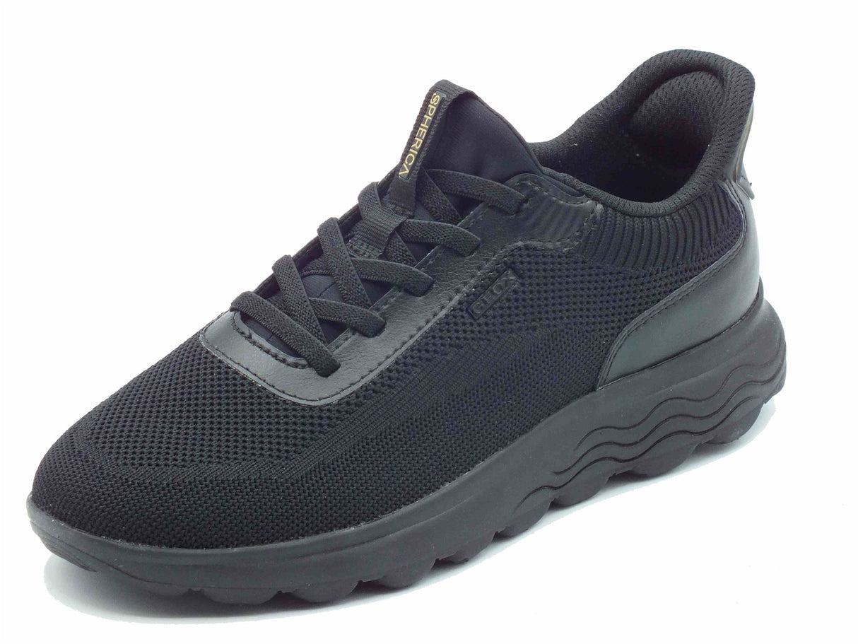 Geox Geox D557MA Spherica Black Sneakers Sportive per Donna in tessuto con zeppa Black