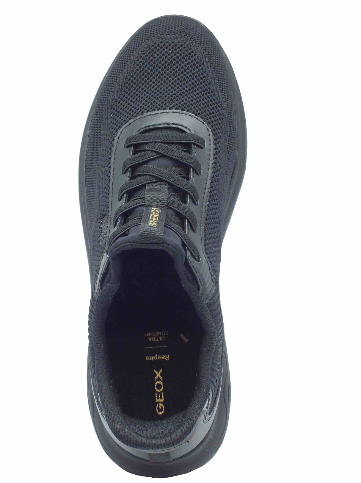 Geox Geox D557MA Spherica Black Sneakers Sportive per Donna in tessuto con zeppa Black