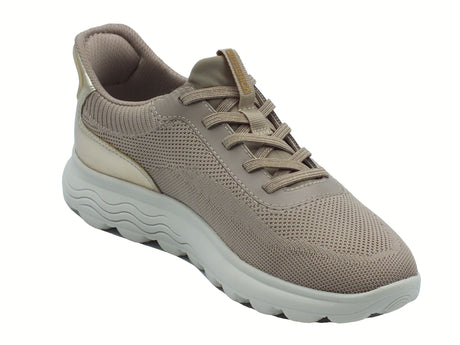 Geox Geox D557MA Spherica Taupe Gold Sneakers Sportive per Donna in tessuto con zeppa Taupe Gold