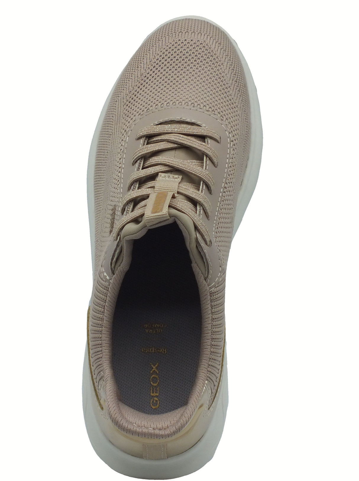 Geox Geox D557MA Spherica Taupe Gold Sneakers Sportive per Donna in tessuto con zeppa Taupe Gold