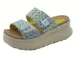 Hey Dude HeyDude 43210 Delray Slide Surf Baja Blue Multi Sandali Scalsati per Donna in tessuto Blue Multi