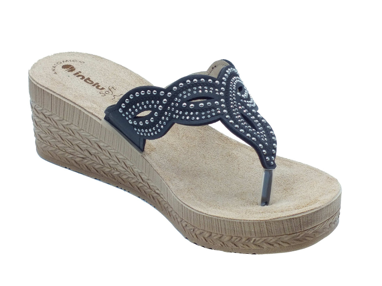InBlu InBlu GO000015 Nero Infradito per Donna soft anatomico Nero