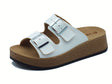 InBlu InBlu PK000044 Bianco Ciabatte per Donna in ecopelle con doppia fibia e zeppa bassa Bianco
