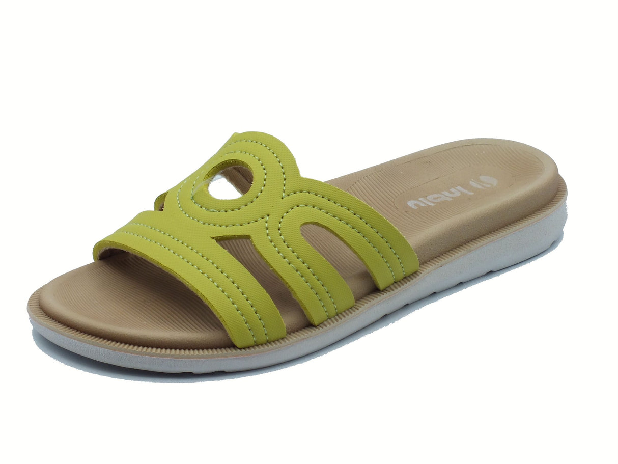 InBlu InBlu SF000005 Verdino Ciabatte per Donna in gomma con zeppa bassa verde