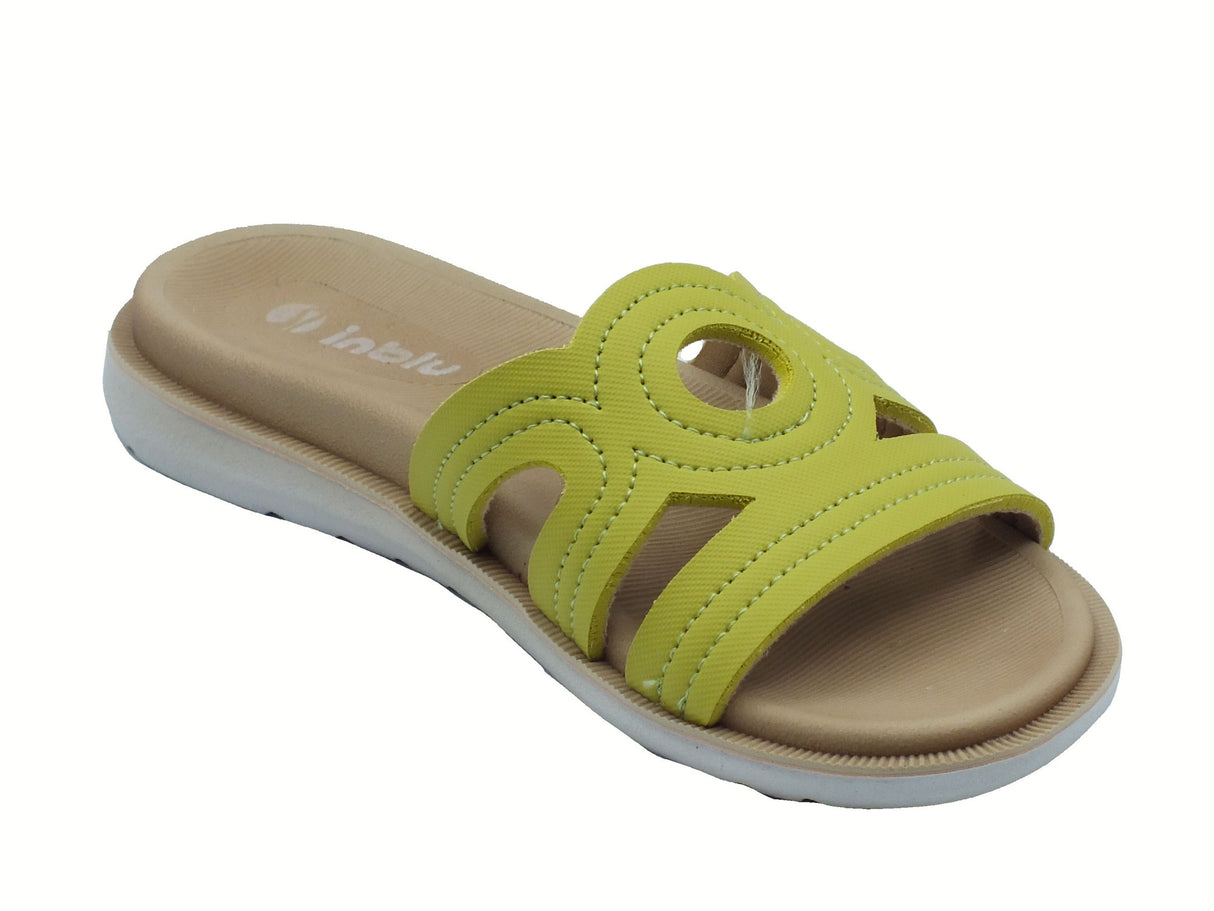 InBlu InBlu SF000005 Verdino Ciabatte per Donna in gomma con zeppa bassa verde