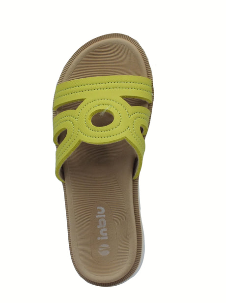 InBlu InBlu SF000005 Verdino Ciabatte per Donna in gomma con zeppa bassa verde