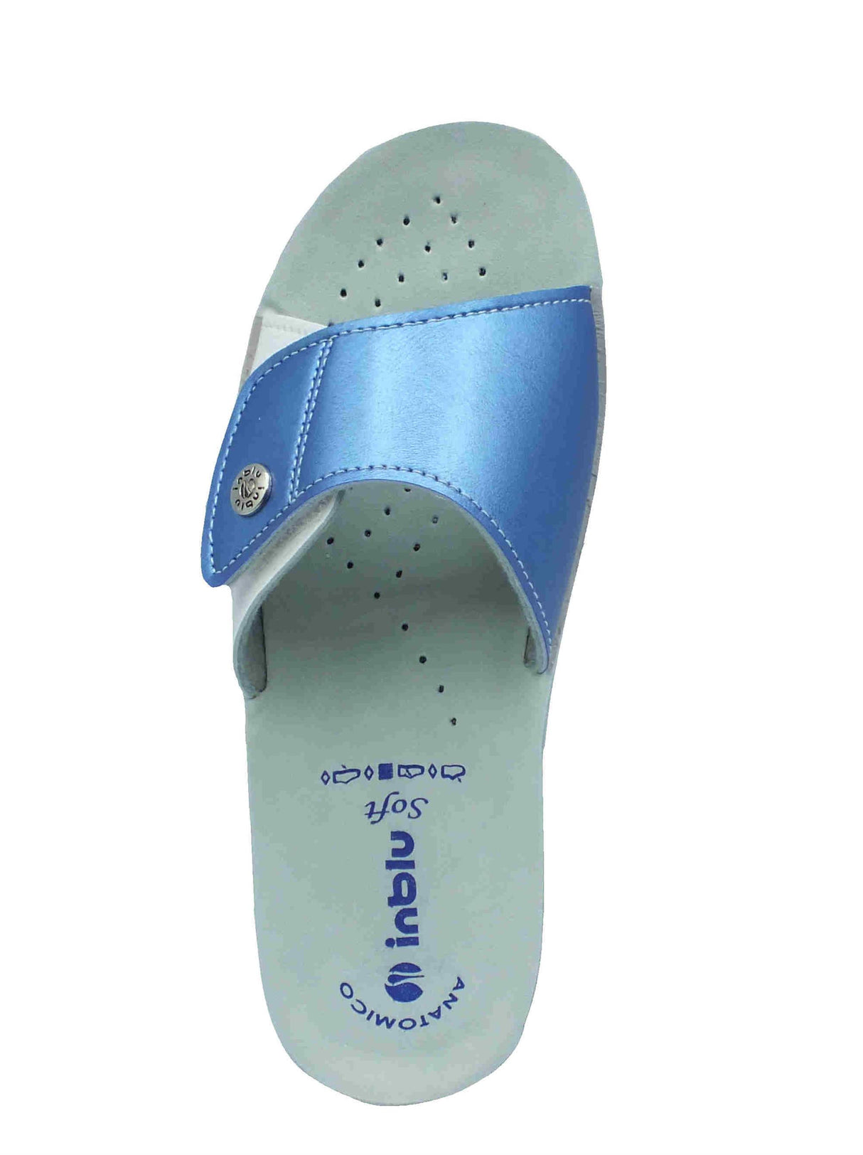 InBlu InBlu VR000061 Jeans Ciabatte per Donna in ecopelle con chiusra a strappo e zeppa bassa Jeans