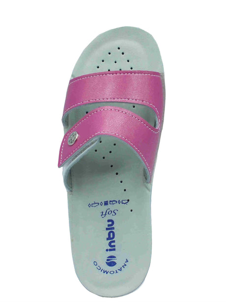 InBlu InBlu VR000063 Fucsia Ciabatte per Donna in ecopelle con chiusra a strappo e zeppa bassa Fucsia
