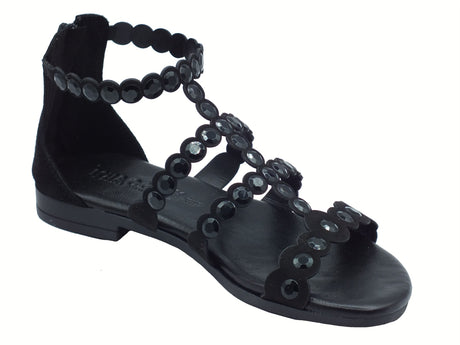 Igi&Co Igi&Co 5682700 Scamosciato soft nero Sandali per Donna in pelle con zeppa bassa nero