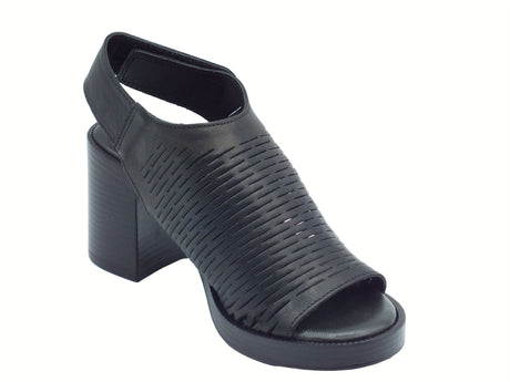 Igi&Co Igi&Co 5690500 Capra Tamponata nero Sandali per Donna in pelle con tacco alto nero