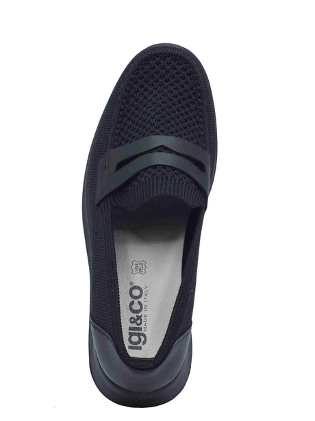 Igi&Co Igi&Co 7652511 Nero Mocassini per Donna in tessuto zeppa media Nero