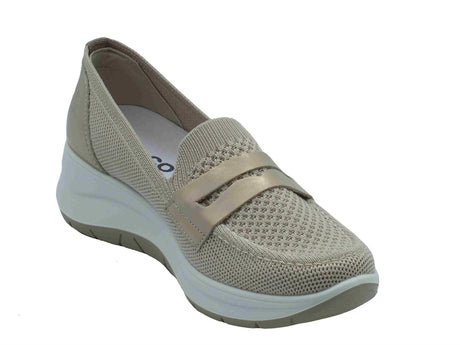 Igi&Co Igi&Co 7652522 Cream Mocassini per Donna in tessuto zeppa media Cream