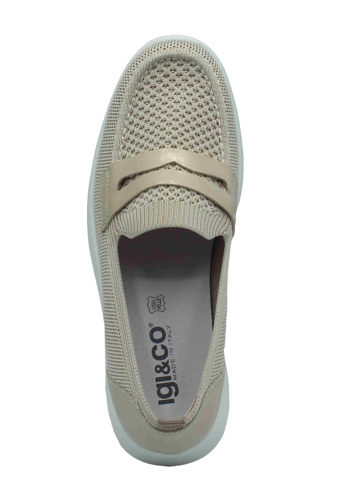 Igi&Co Igi&Co 7652522 Cream Mocassini per Donna in tessuto zeppa media Cream