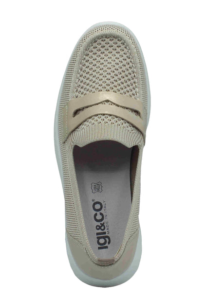 Igi&Co Igi&Co 7652522 Cream Mocassini per Donna in tessuto zeppa media Cream