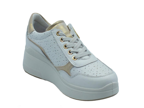 Igi&Co Igi&Co 7653400 Nappa Soft Bianco Sneakers Confort per Donna in pelle Bianco
