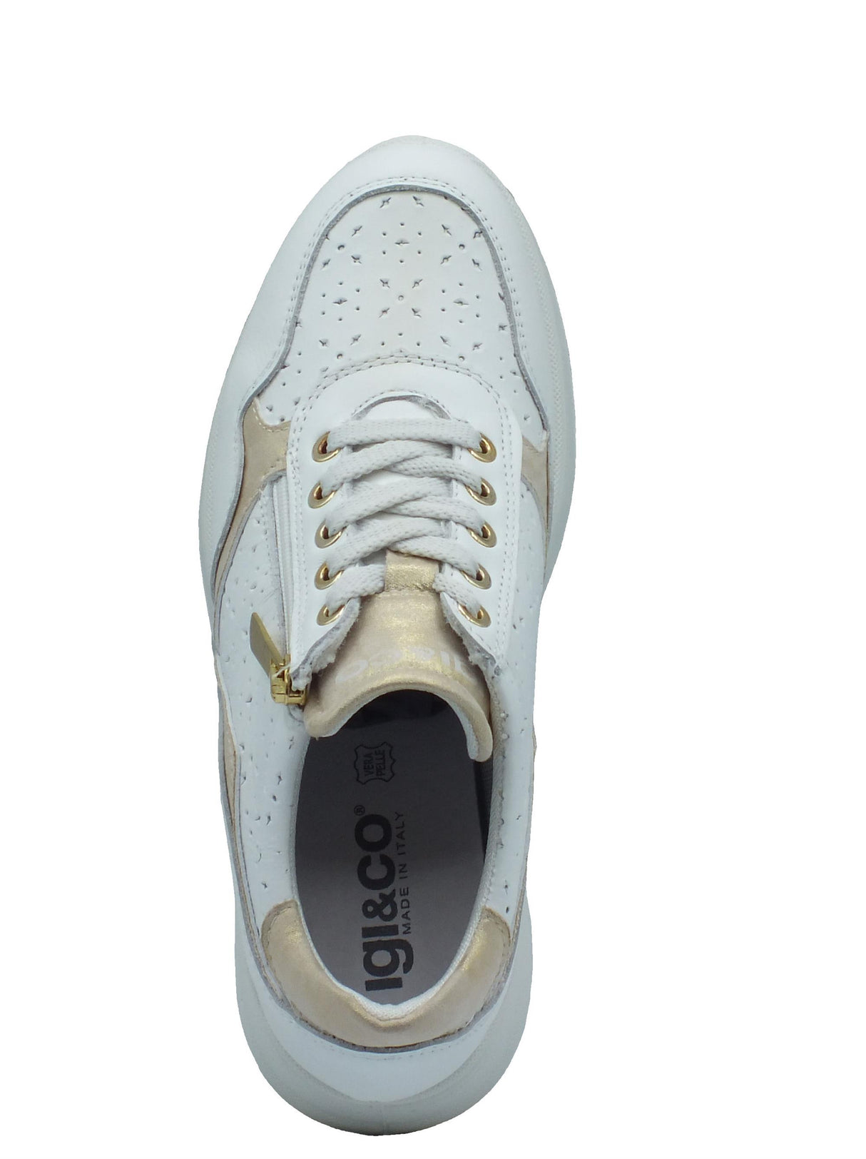 Igi&Co Igi&Co 7653400 Nappa Soft Bianco Sneakers Confort per Donna in pelle Bianco