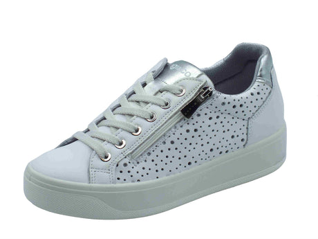 Igi&Co Igi&Co 7656455 Nappa Soft Bianco Sneakers confort per Donna in pelle con lacci e lampo Bianco