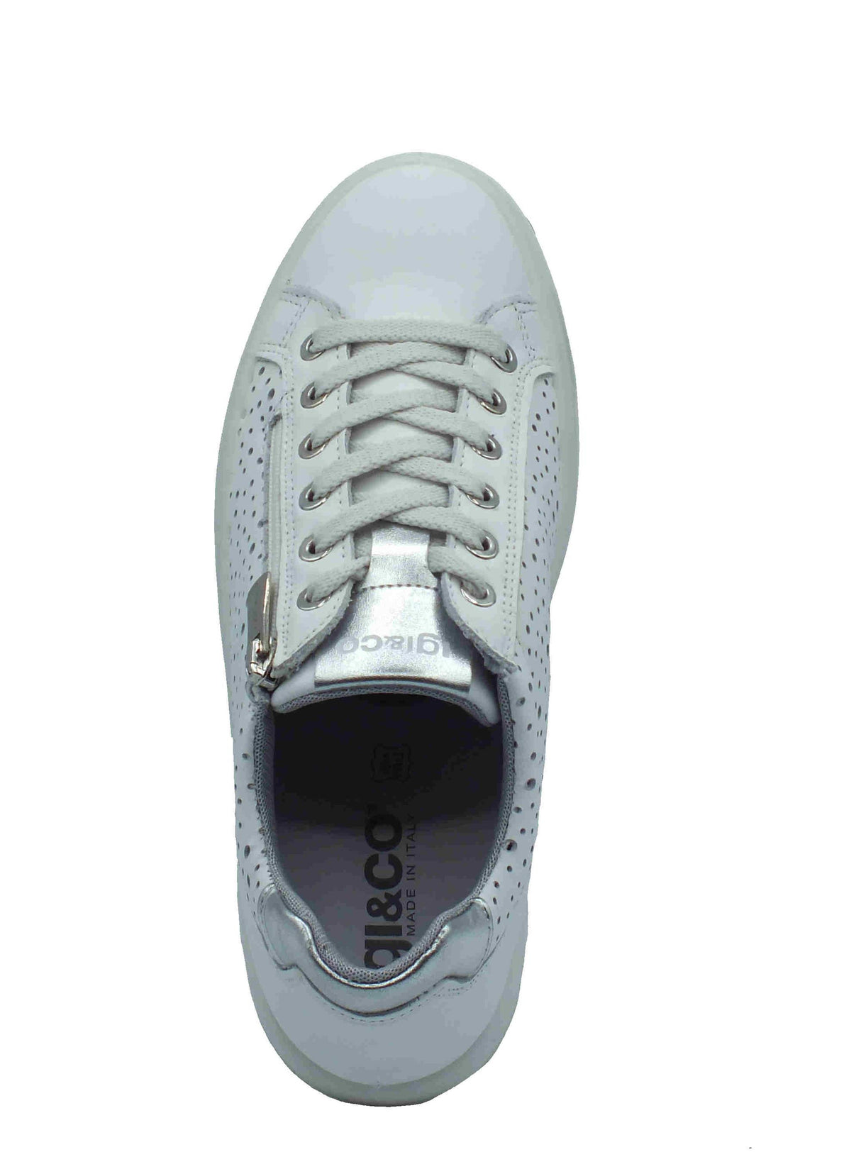 Igi&Co Igi&Co 7656455 Nappa Soft Bianco Sneakers confort per Donna in pelle con lacci e lampo Bianco