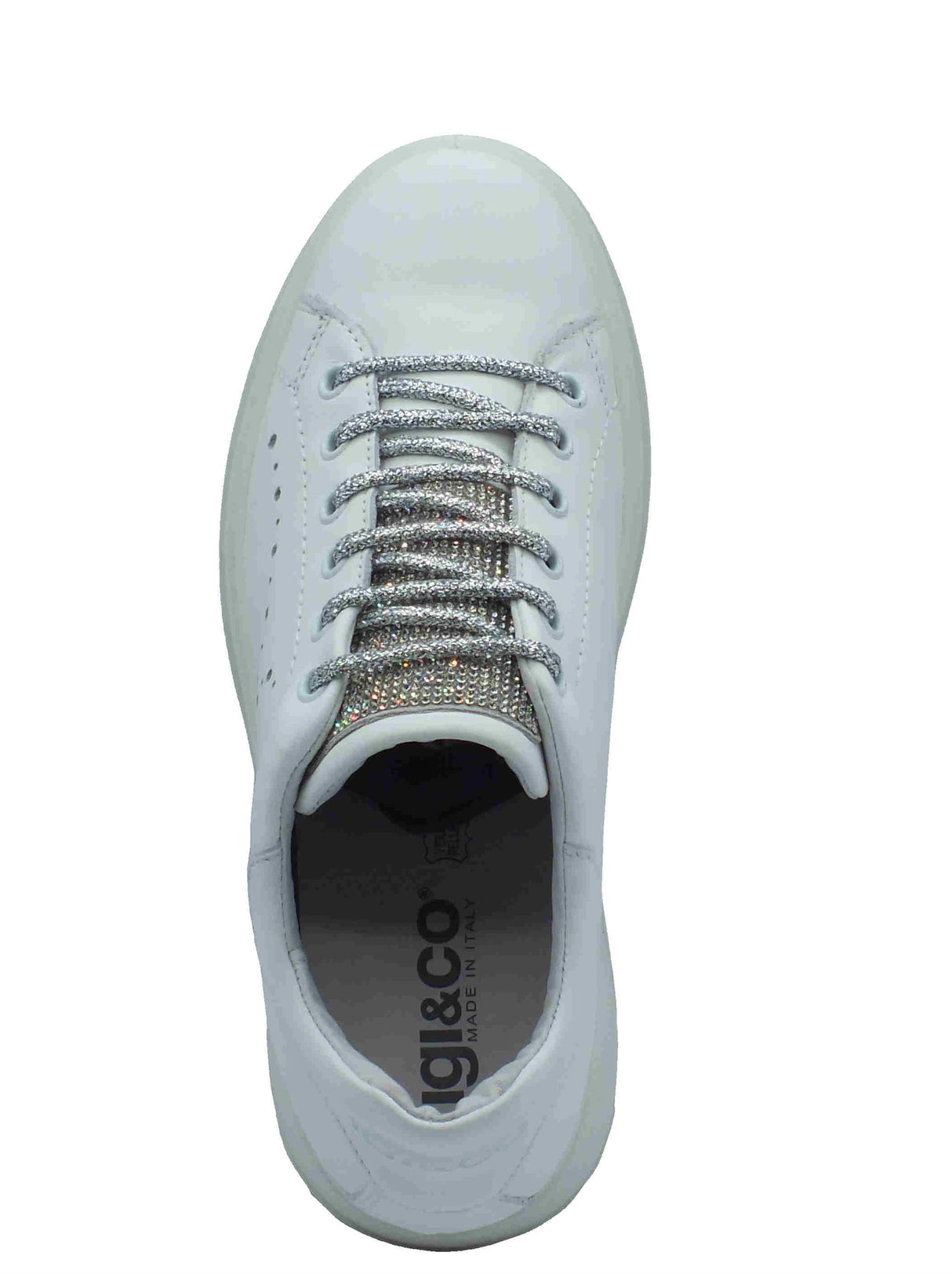 Igi&Co Igi&Co 7657300 Nappa Soft Bianco Sneakers per Donna in pelle con zeppa alta interna Bianco