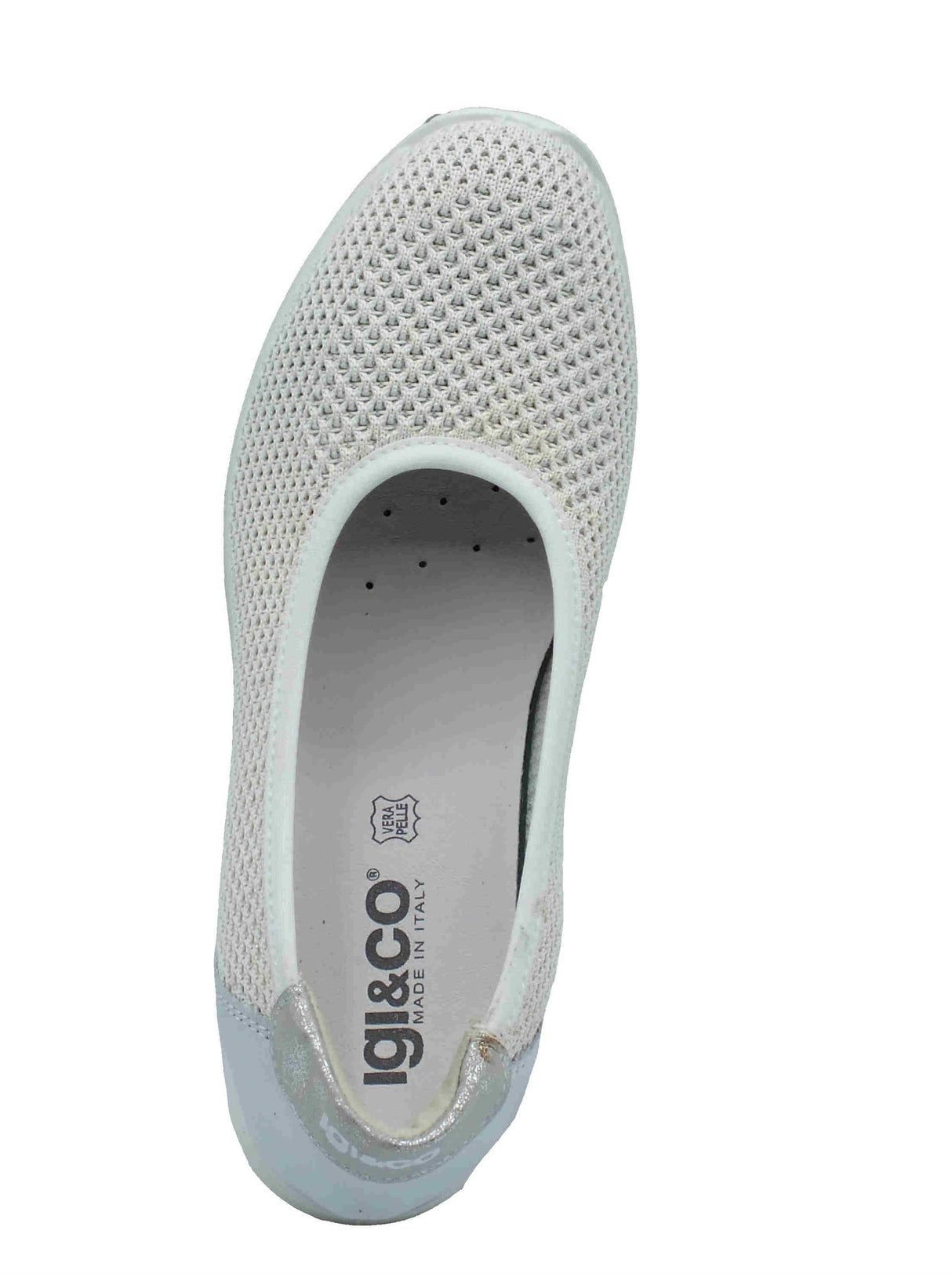 Igi&Co Igi&Co 7658544 Bianco Ballerine per Donna in tessuto zeppa bassa Bianco