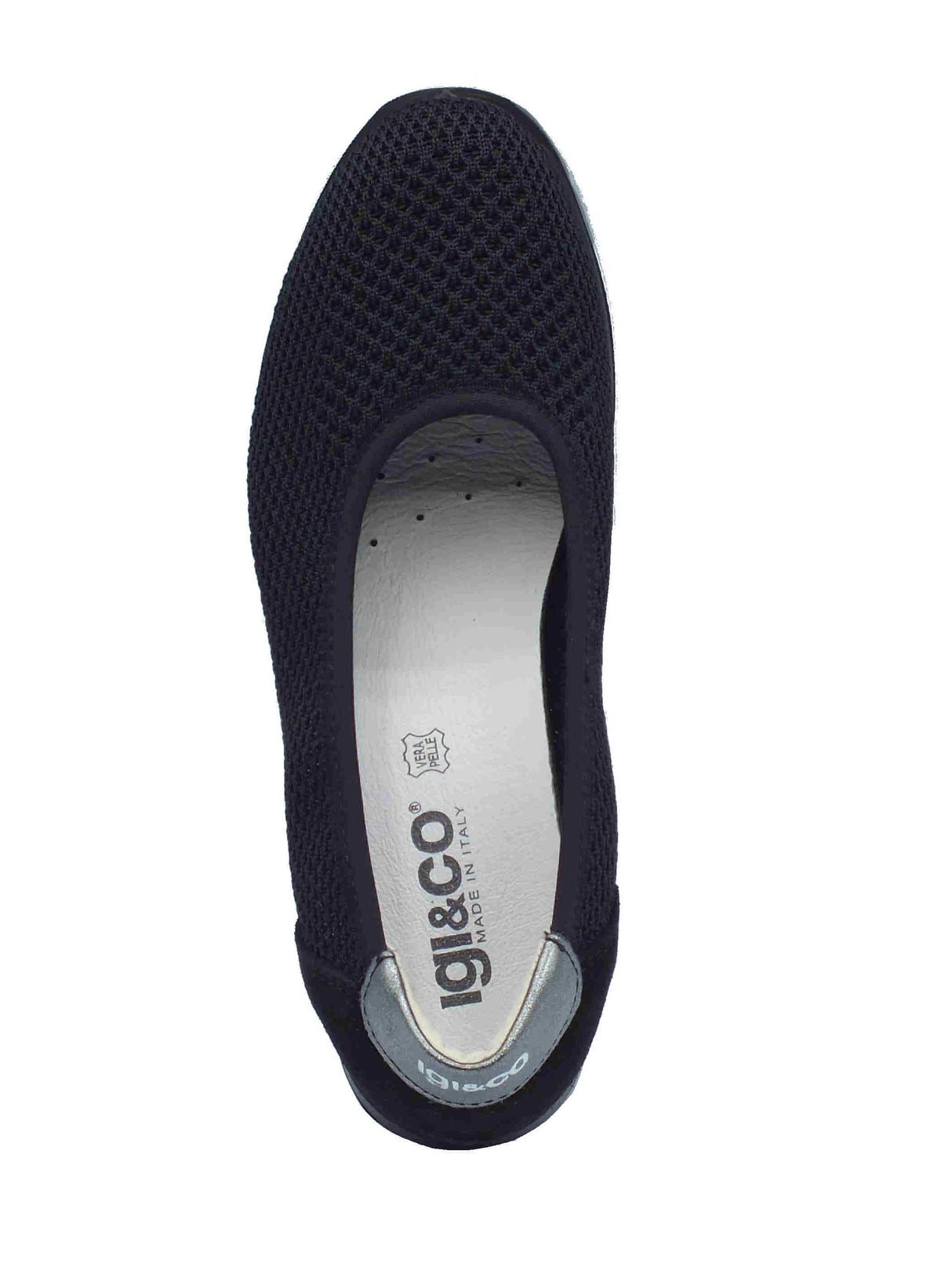 Igi&Co Igi&Co 7658555 Nero Ballerine per Donna in tessuto zeppa bassa Nero