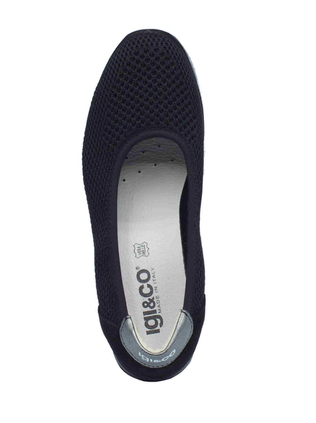 Igi&Co Igi&Co 7658555 Nero Ballerine per Donna in tessuto zeppa bassa Nero