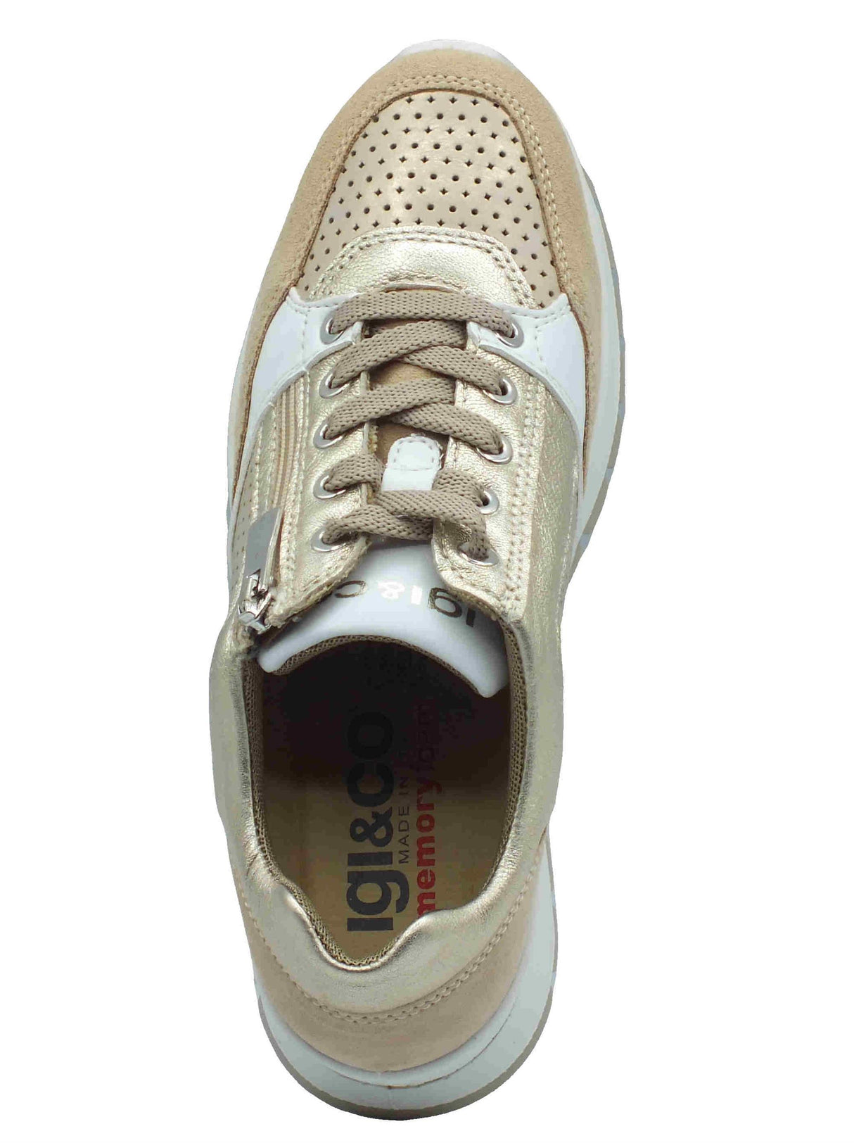 Igi&Co Igi&Co 7660733 Scam Vit Lam Avorio Sneakers Confort per Donna in nabuk e pelle Avorio