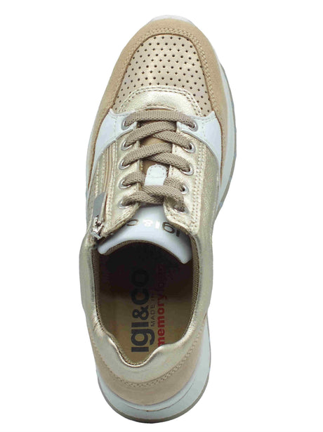 Igi&Co Igi&Co 7660733 Scam Vit Lam Avorio Sneakers Confort per Donna in nabuk e pelle Avorio