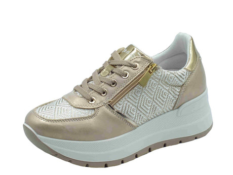 Igi&Co Igi&Co 7661311 Lam. Avorio Sneakers Confort per Donna in tessuto e pelle Avorio
