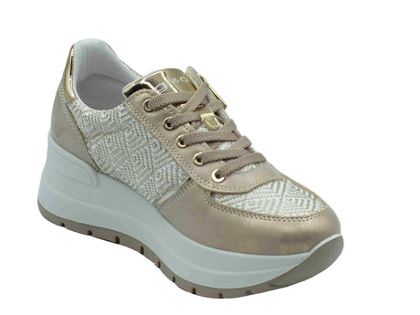 Igi&Co Igi&Co 7661311 Lam. Avorio Sneakers Confort per Donna in tessuto e pelle Avorio