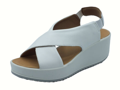 Igi&Co Igi&Co 7665744 Nappa Soft Bianco Sandali per Donna in pelle con zeppa alta Bianco
