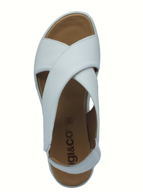 Igi&Co Igi&Co 7665744 Nappa Soft Bianco Sandali per Donna in pelle con zeppa alta Bianco