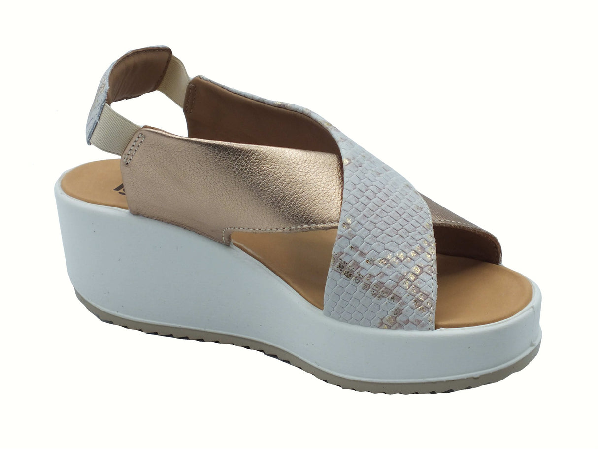 Igi&Co Igi&Co 7665755 Pyton Rio Platino Sandali per Donna in pelle con zeppa alta Platino