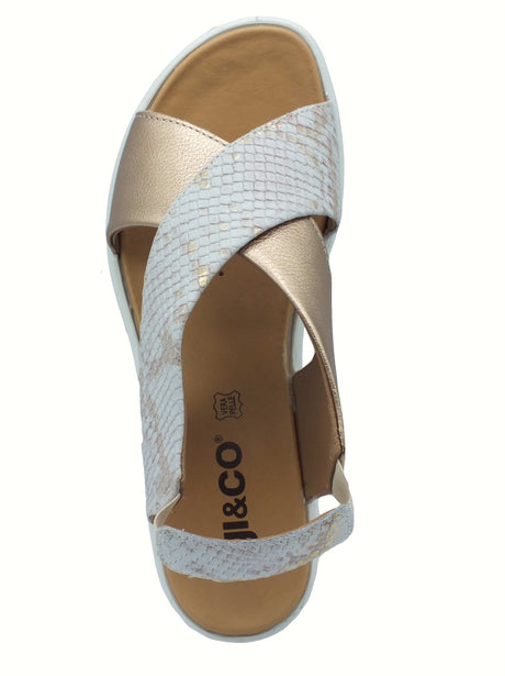 Igi&Co Igi&Co 7665755 Pyton Rio Platino Sandali per Donna in pelle con zeppa alta Platino