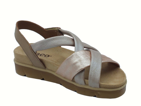 Igi&Co Igi&Co 7668911 Nappa Champagne Sandali per Donna in pelle con zeppa bassa con strappo Champagne