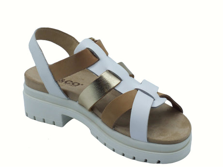 Igi&Co Igi&Co 7672100 Vitello Scirocco Bianco Sandali per Donna con zeppa bassa in pelle Bianco