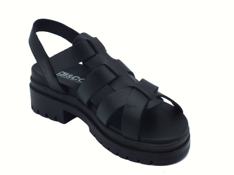 Igi&Co Igi&Co 7672133 Vitello Scirocco Nero Sandali per Donna con zeppa bassa in pelle Nero