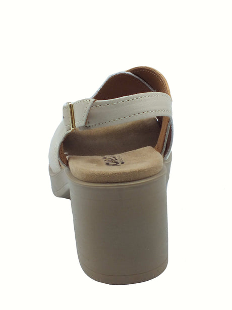 Igi&Co Igi&Co 7674122 Nappa Panna Sandali per Donna in pelle con tacco alto e fibietta bianco