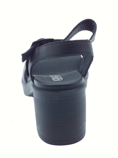 Igi&Co Igi&Co 7674200 Capra Tamponata Nero Sandali per Donna in pelle con tacco alto e fibietta Nero