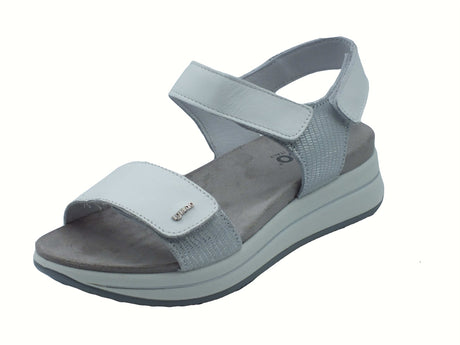 Igi&Co Igi&Co 7675433 Nappa Bianco Sandali per Donna in pelle con zeppa bassa triplo strappo Bianco