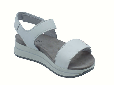 Igi&Co Igi&Co 7675433 Nappa Bianco Sandali per Donna in pelle con zeppa bassa triplo strappo Bianco