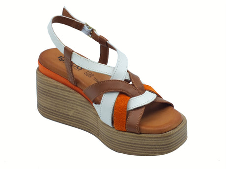 Igi&Co Igi&Co 7689511 Vitello Oceano Bianco Sandali per Donna in pelle con zeppa alta Bianco