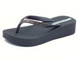 Ipanema Ipanema 83386 Mesh Chic Glitter Black Infradito con zeppa media per Donna in gomma nero Black