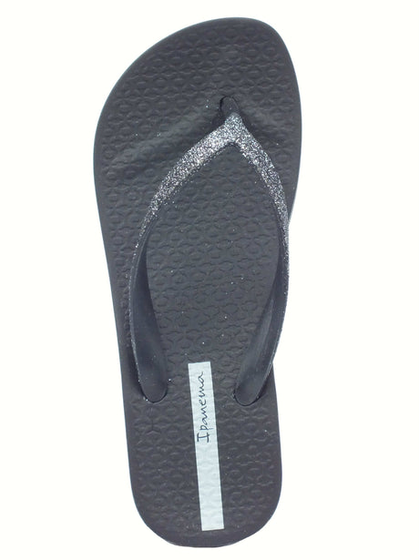 Ipanema Ipanema 83386 Mesh Chic Glitter Black Infradito con zeppa media per Donna in gomma nero Black