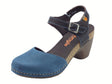 Jungla Jungla 7465 Samoa Ocean Pop Camila Sandali per Donna in pelle testa di moro e blu con tacco medio blu